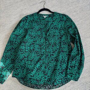 Joie Blouse Top Green Floral print sz M